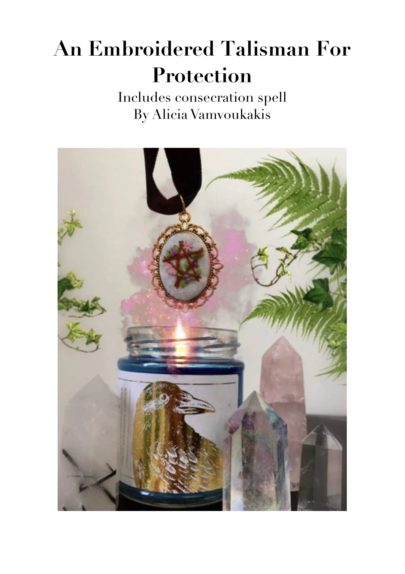 Embroidered Protection Necklace PDF tutorial